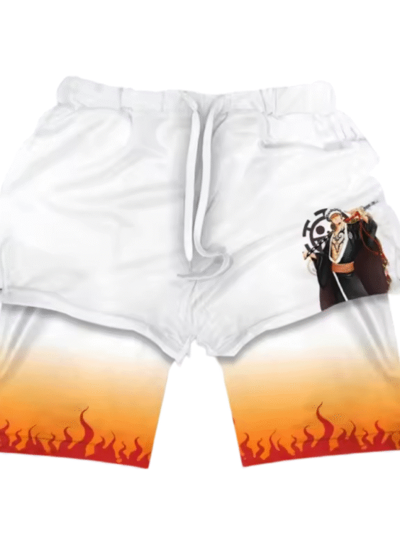 One Piece Anime Trafalgar D. Water Law Double Layer Sports Shorts