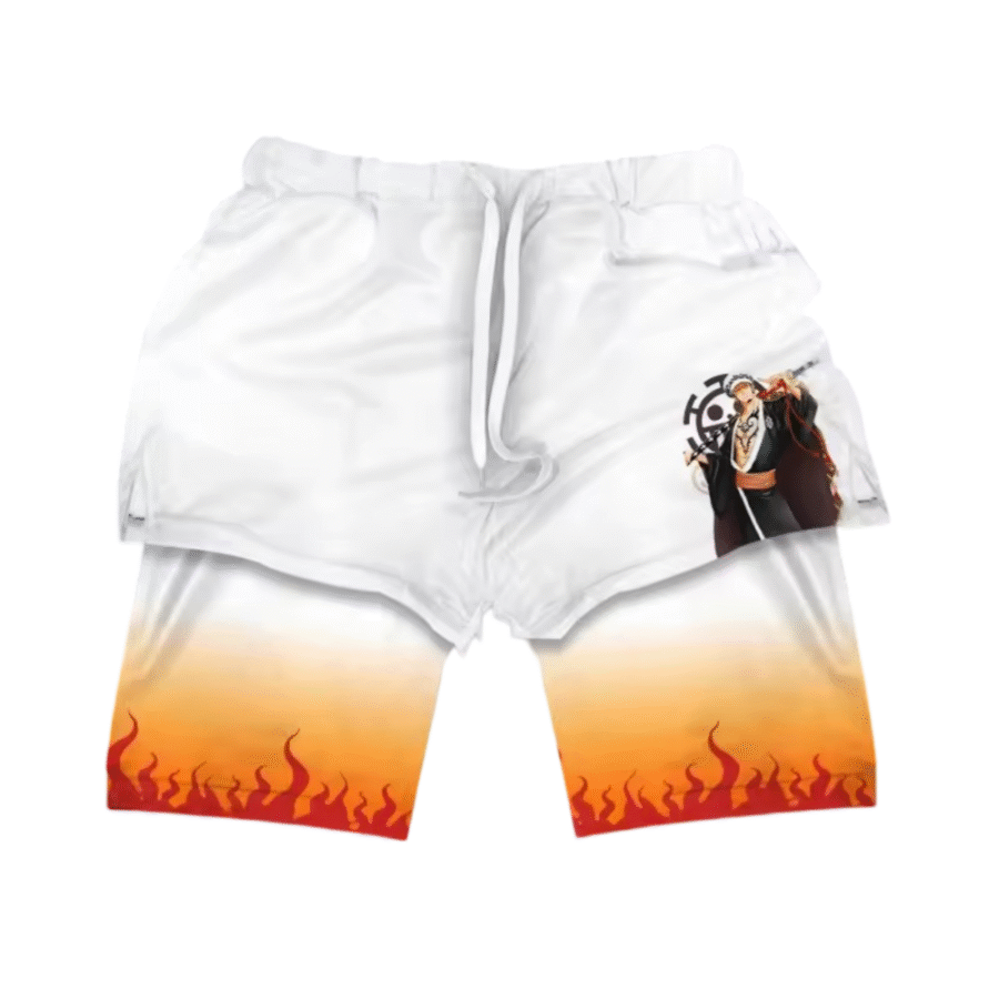 One Piece Anime Trafalgar D. Water Law Double Layer Sports Shorts One Piece Anime Trafalgar D. Water Law Double Layer Sports Shorts