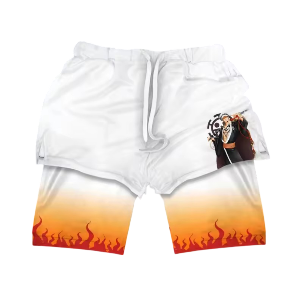 One Piece Anime Trafalgar D. Water Law Double Layer Sports Shorts One Piece Anime Trafalgar D. Water Law Double Layer Sports Shorts
