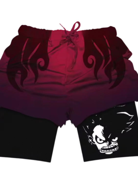 Anime One Piece Monkey D. Luffy Double Layer Sports Shorts