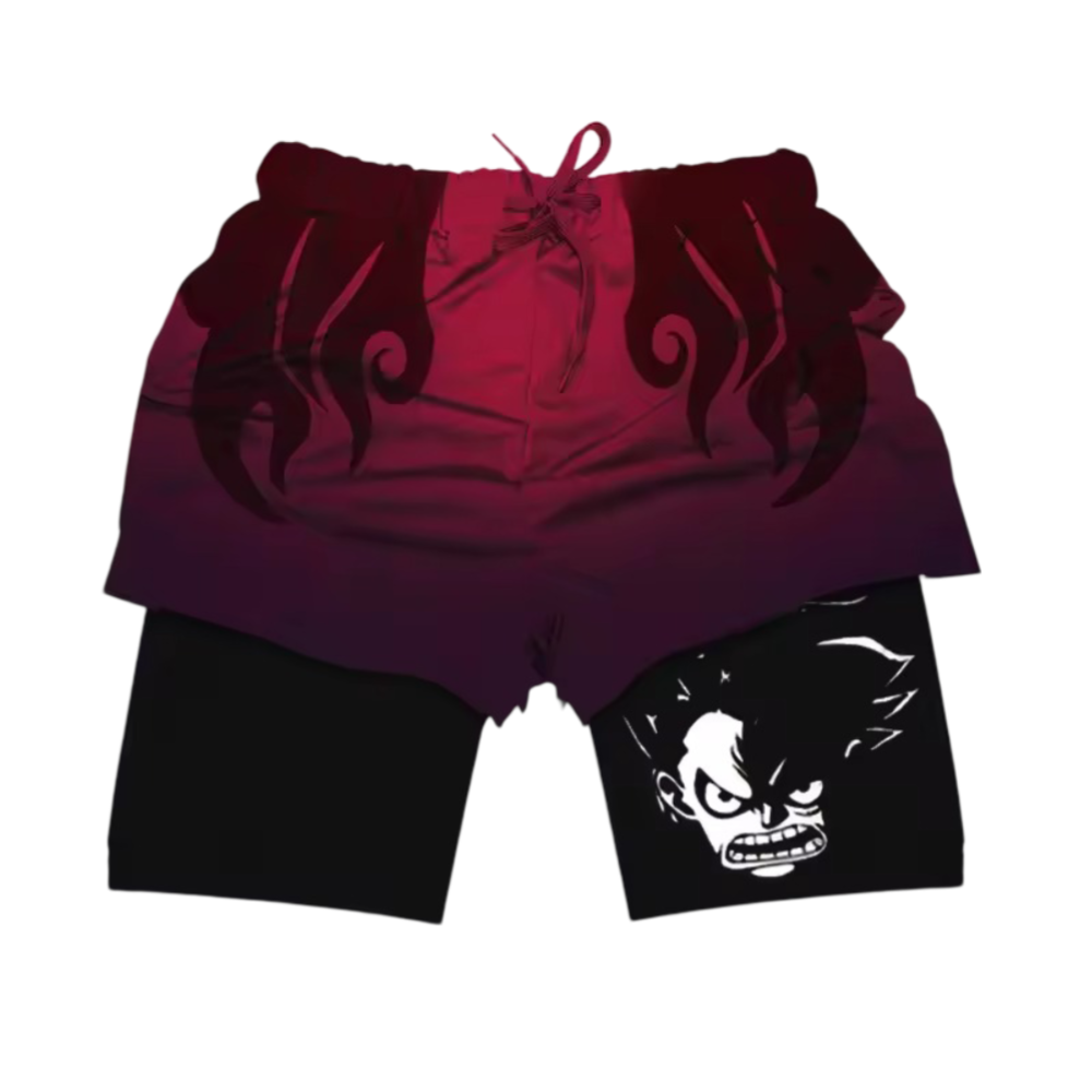 Anime One Piece Monkey D. Luffy Double Layer Sports Shorts Anime One Piece Monkey D. Luffy Double Layer Sports Shorts