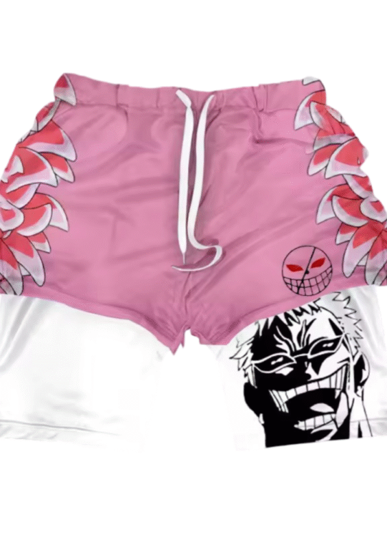 Anime One Piece Donquixote Doflamingo Double Layer Sports Shorts
