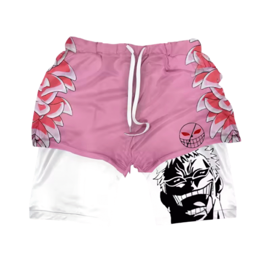 Anime One Piece Donquixote Doflamingo Double Layer Sports Shorts Anime One Piece Donquixote Doflamingo Double Layer Sports Shorts