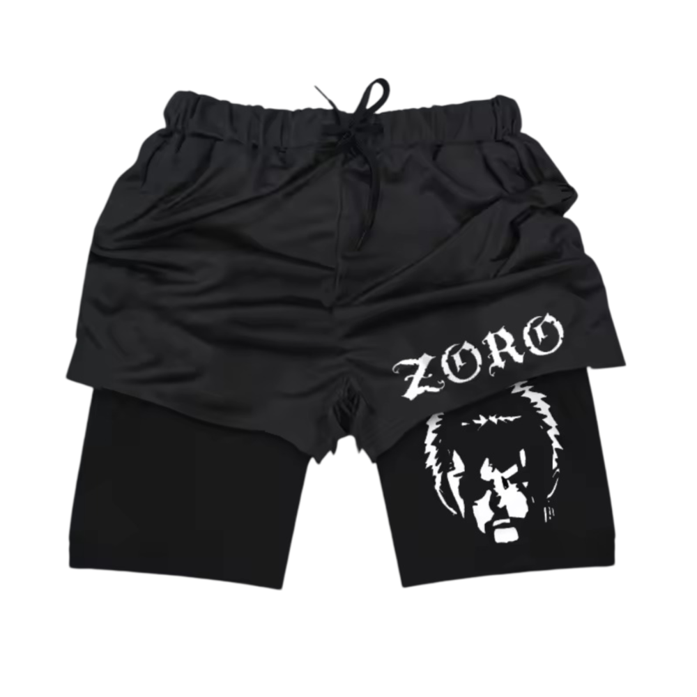 Anime One Piece Roronoa Zoro Double Layer Sports Shorts Anime One Piece Roronoa Zoro Double Layer Sports Shorts