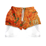 Anime One Piece Mera Mera No Mi Double Layer Sports Shorts