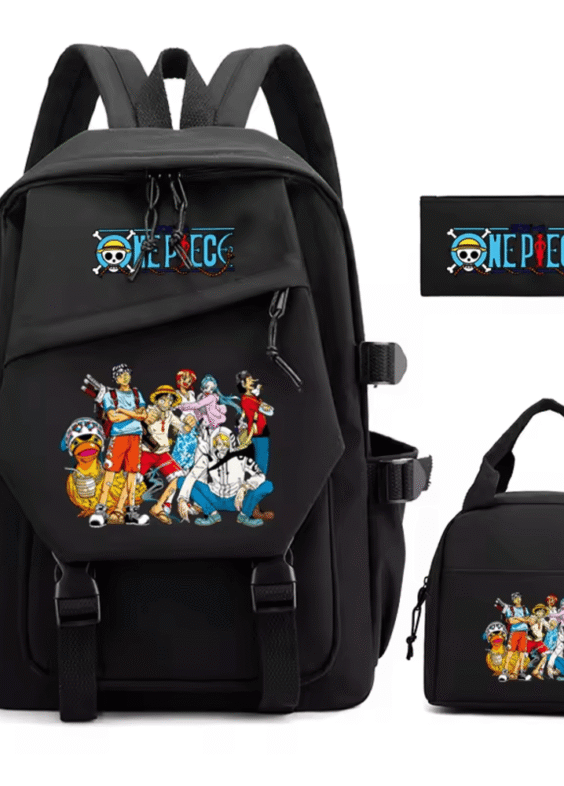 3Pcs/set One Piece Anime Pirates Crew Printed Backpack