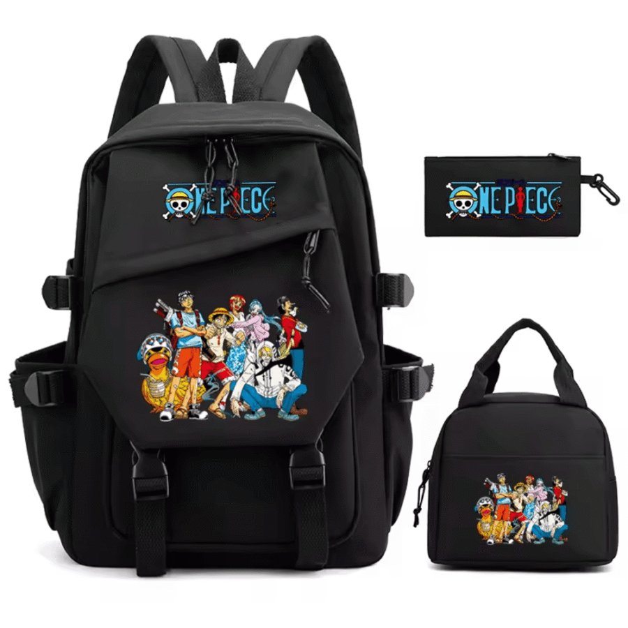 3Pcs/set One Piece Anime Pirates Crew Printed Backpack 3Pcs/set One Piece Anime Pirates Crew Printed Backpack