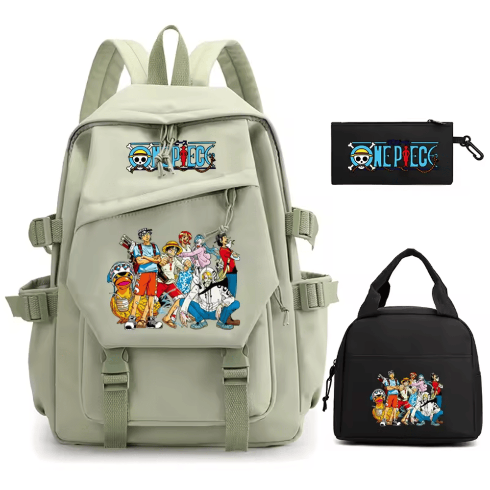 3Pcs/set One Piece Anime Pirates Crew Printed Backpack 3Pcs/set One Piece Anime Pirates Crew Printed Backpack