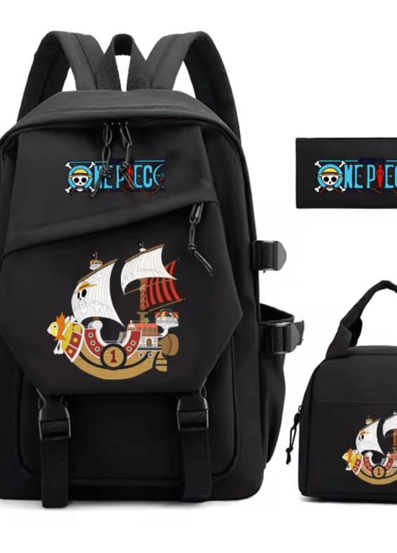 3Pcs/set Anime One Piece Thousand Sunny Printed Backpack