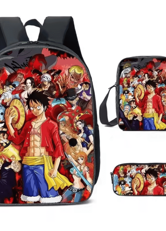 One Piece Anime Characters Printed 3Pcs/set School Bag