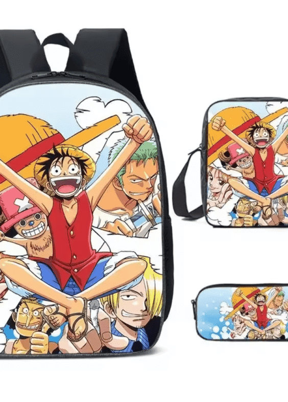 3Pcs/set One Piece Anime Luffy And Friends School Bag