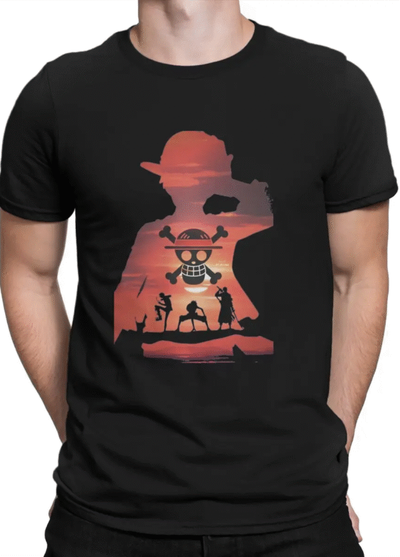 One Piece Anime Luffy Printed Short Sleeve T-Shirt