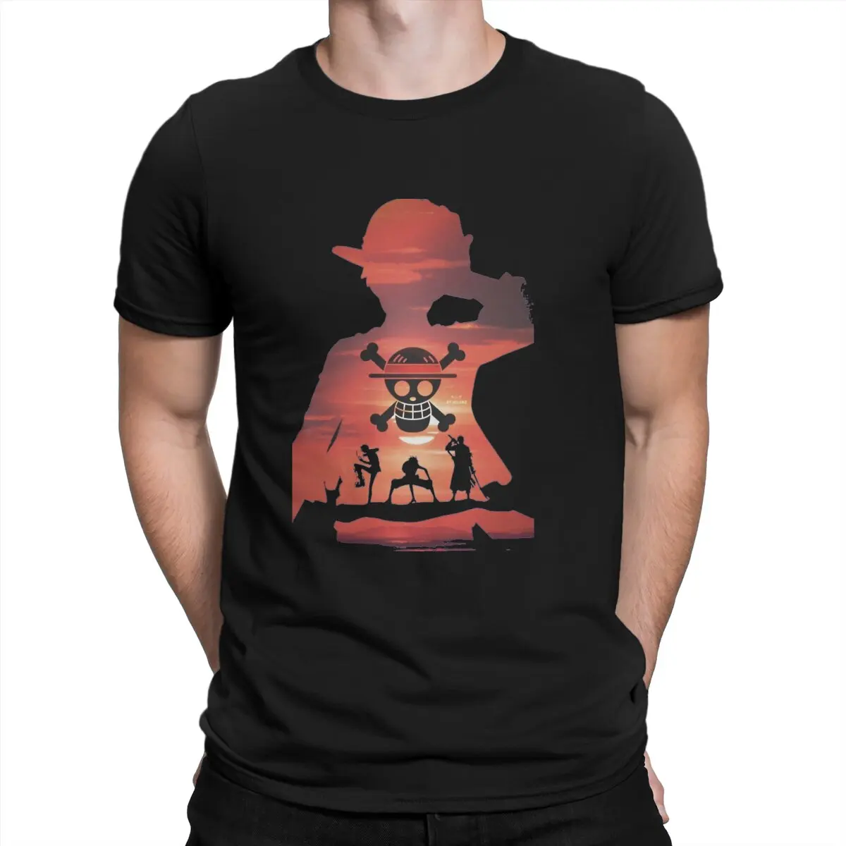 One Piece Anime Luffy Printed Short Sleeve T-Shirt One Piece Anime Luffy Printed Short Sleeve T-Shirt