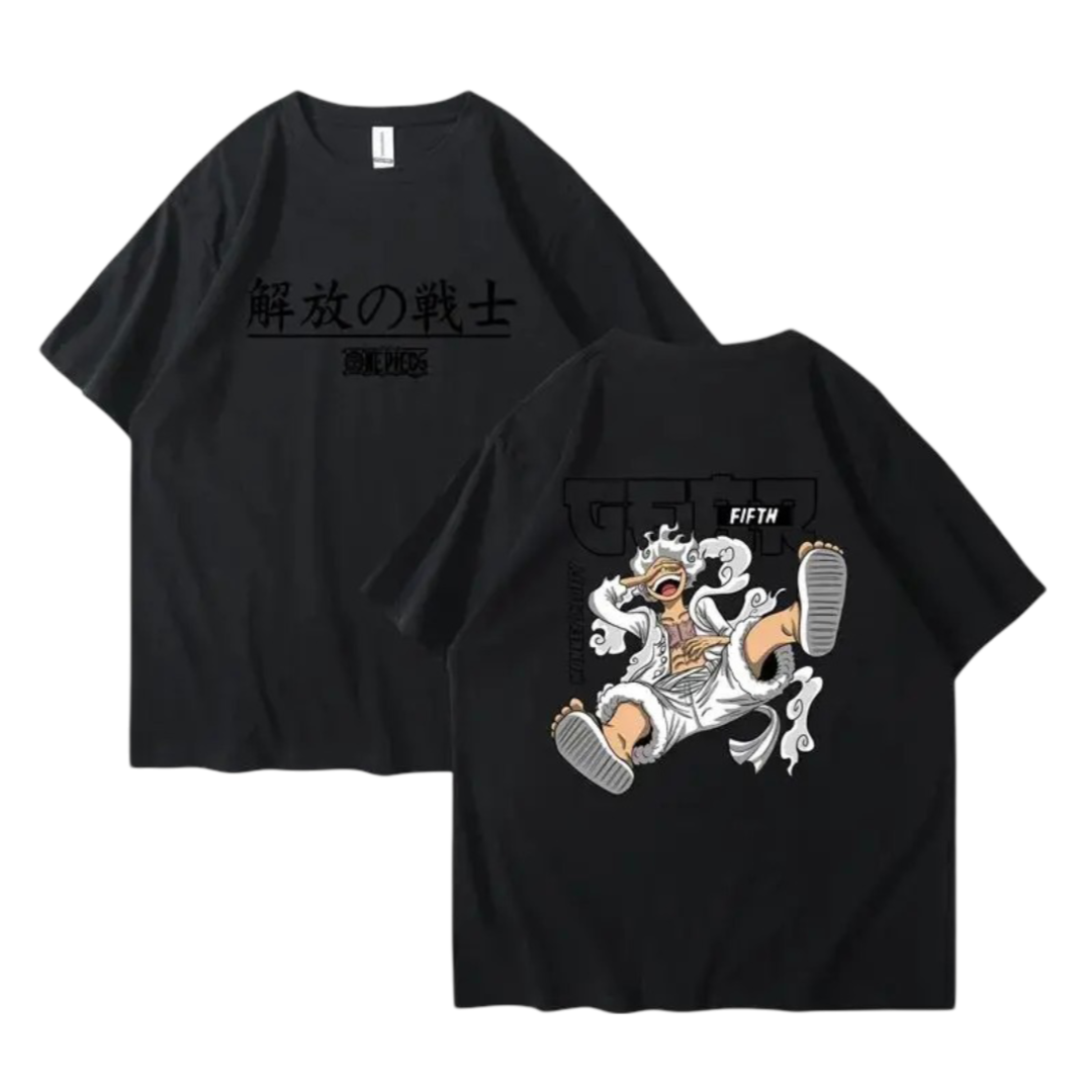 Anime One Piece Straw Hat Pirates Nika Gear 5 Monkey D. Luffy T-Shirt Anime One Piece Straw Hat Pirates Nika Gear 5 Monkey D. Luffy T-Shirt