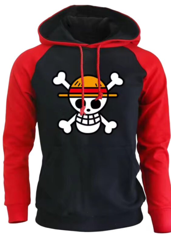 Anime One Piece Skull Printed Casual Hoodie