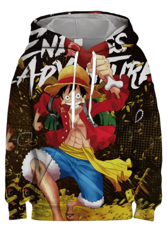 One Piece Anime Monkey D. Luffy 3D Printed Long Sleeve Hoodie