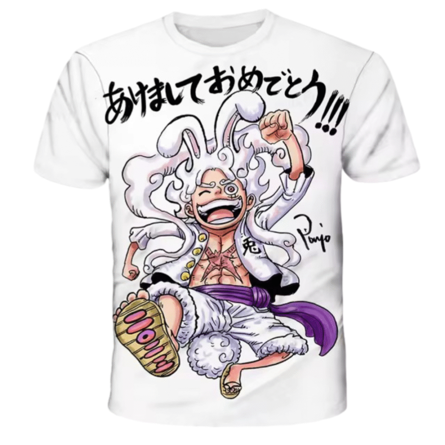 One Piece Monkey D. Luffy Gear 5 Anime Printed T-Shirt One Piece Monkey D. Luffy Gear 5 Anime Printed T-Shirt