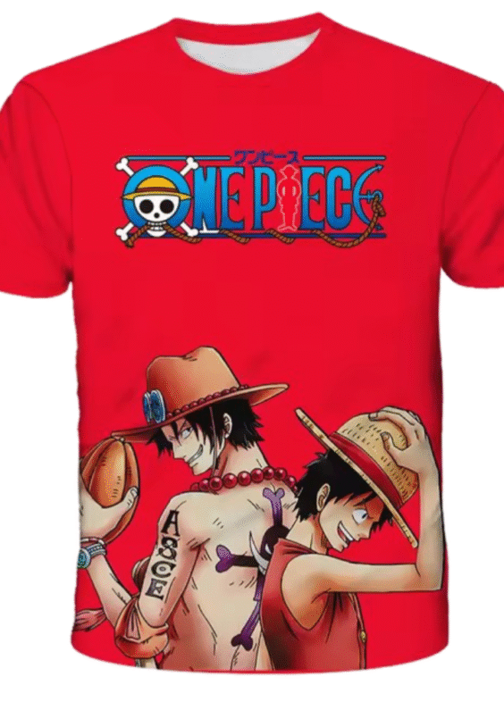 One Piece Portgas D. Ace And Monkey D. Luffy Printed T-Shirt