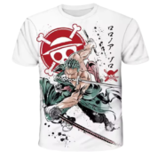 Anime One Piece Roronoa Zoro Printed T-Shirt
