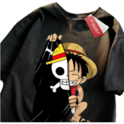 Anime One Piece Skull Print Cotton T-Shirt