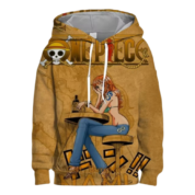 Anime One Piece Nami Printed Long Sleeve Hoodie