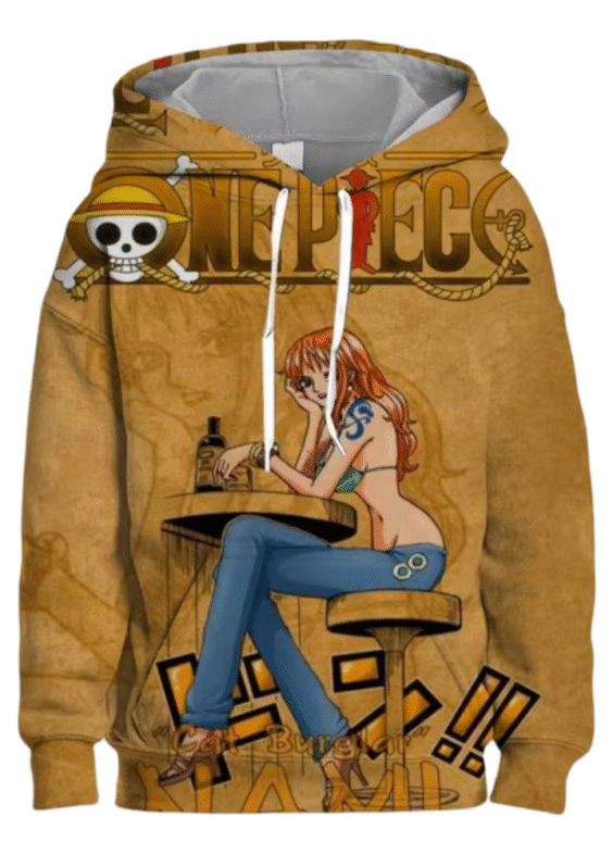 Anime One Piece Nami Printed Long Sleeve Hoodie