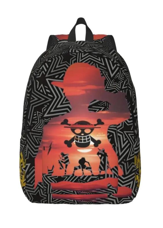 Anime One Piece Luffy Star Pattern Backpack