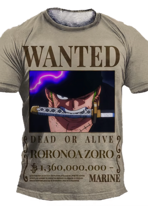 Anime One Piece Dead Or Alive Roronoa Zoro T-Shirt