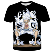 One Piece Luffy Gear 5 Anime Black T-Shirt
