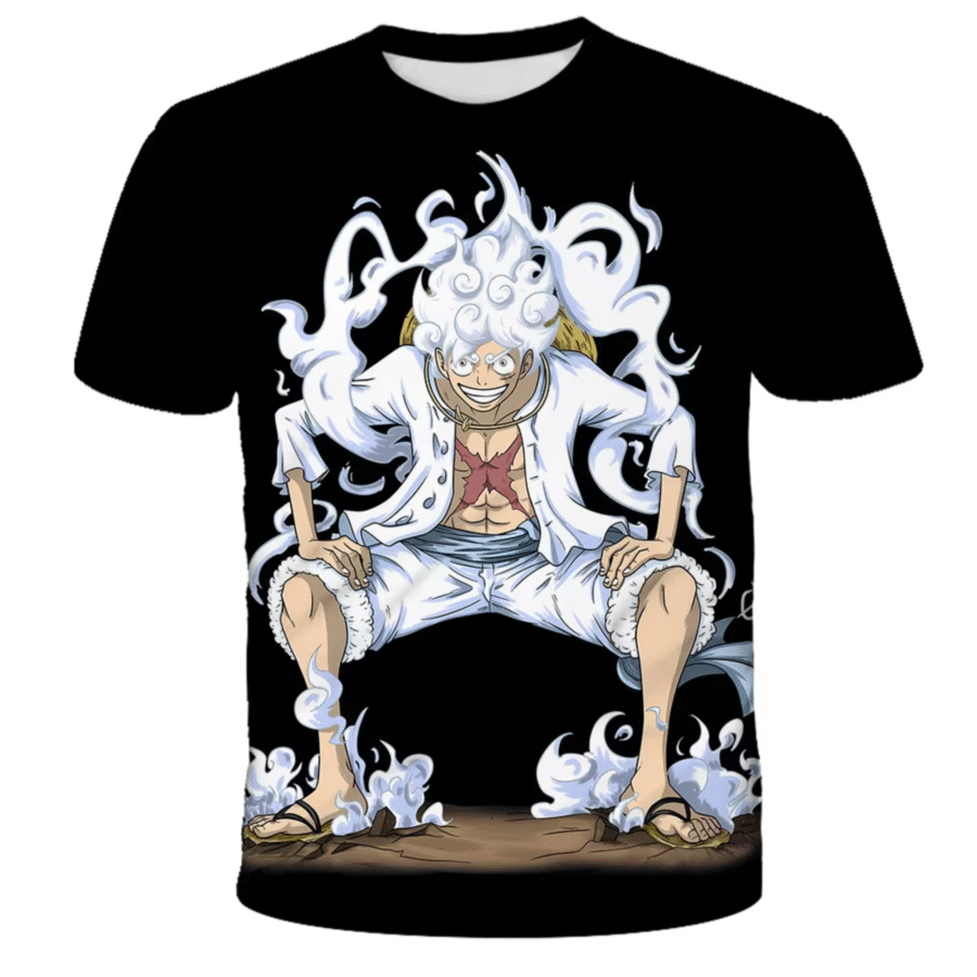 One Piece Luffy Gear 5 Anime Black T-Shirt One Piece Luffy Gear 5 Anime Black T-Shirt