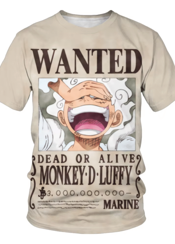 Anime One Piece Dead Or Alive Luffy Short Sleeve T-Shirt