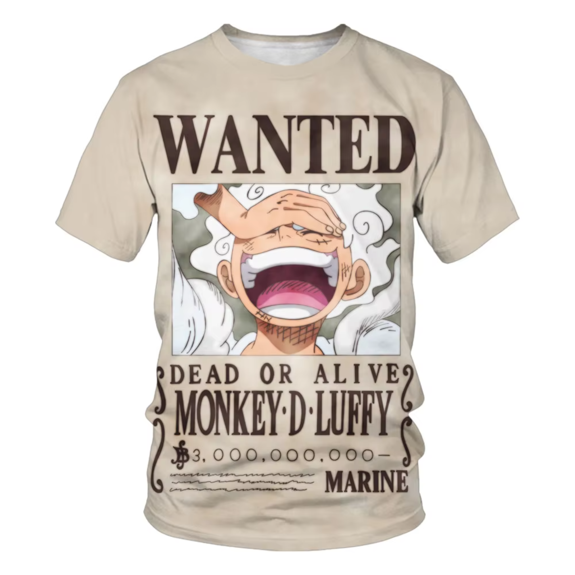 Anime One Piece Dead Or Alive Luffy Short Sleeve T-Shirt Anime One Piece Dead Or Alive Luffy Short Sleeve T-Shirt