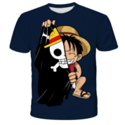 Anime One Piece Flag And Luffy T-Shirt