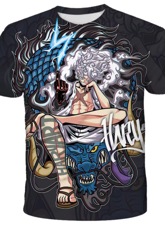 Anime One Piece Luffy Gear 5 Vs Kaido T-Shirt