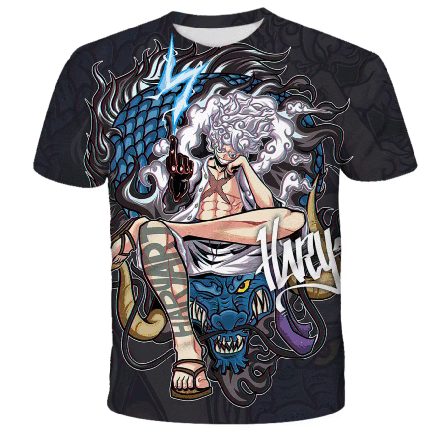 Anime One Piece Luffy Gear 5 Vs Kaido T-Shirt Anime One Piece Luffy Gear 5 Vs Kaido T-Shirt