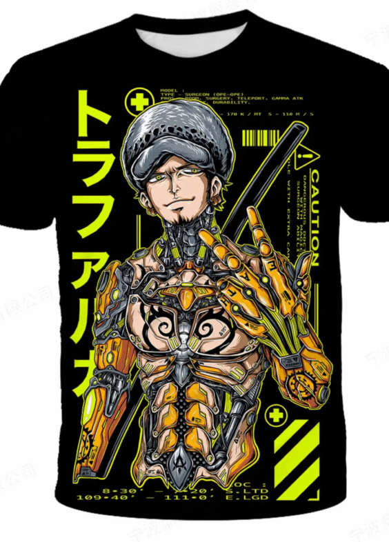 Anime One Piece Trafalgar D. Water Law Short Sleeve T-Shirt