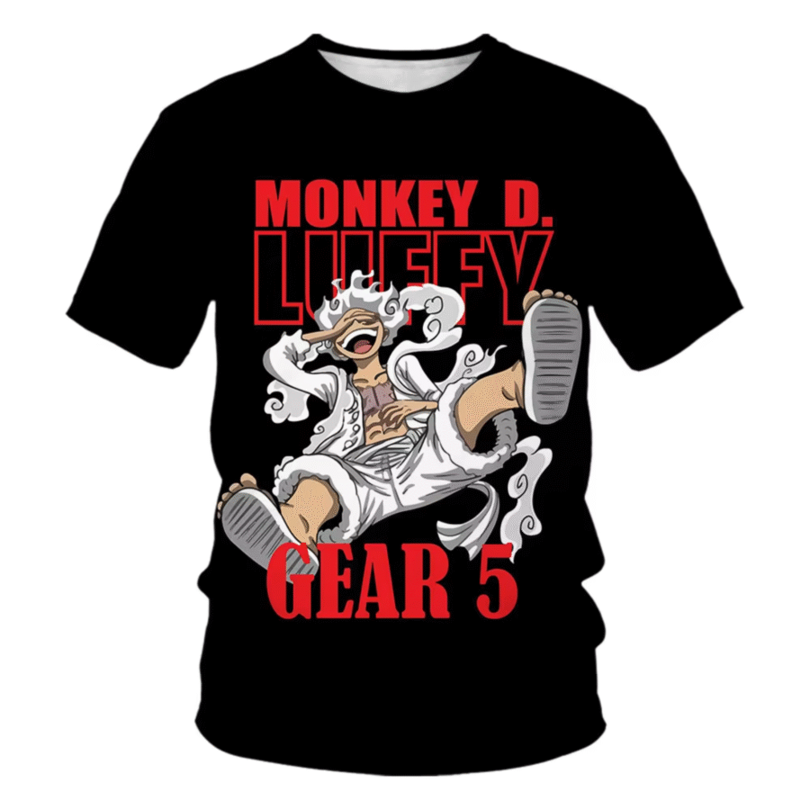One Piece Anime Luffy Gear 5 Black T-Shirt One Piece Anime Luffy Gear 5 Black T-Shirt