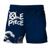 Anime One Piece Wave Blue Shorts