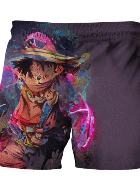 Anime One Piece Luffy Art Purple Shorts