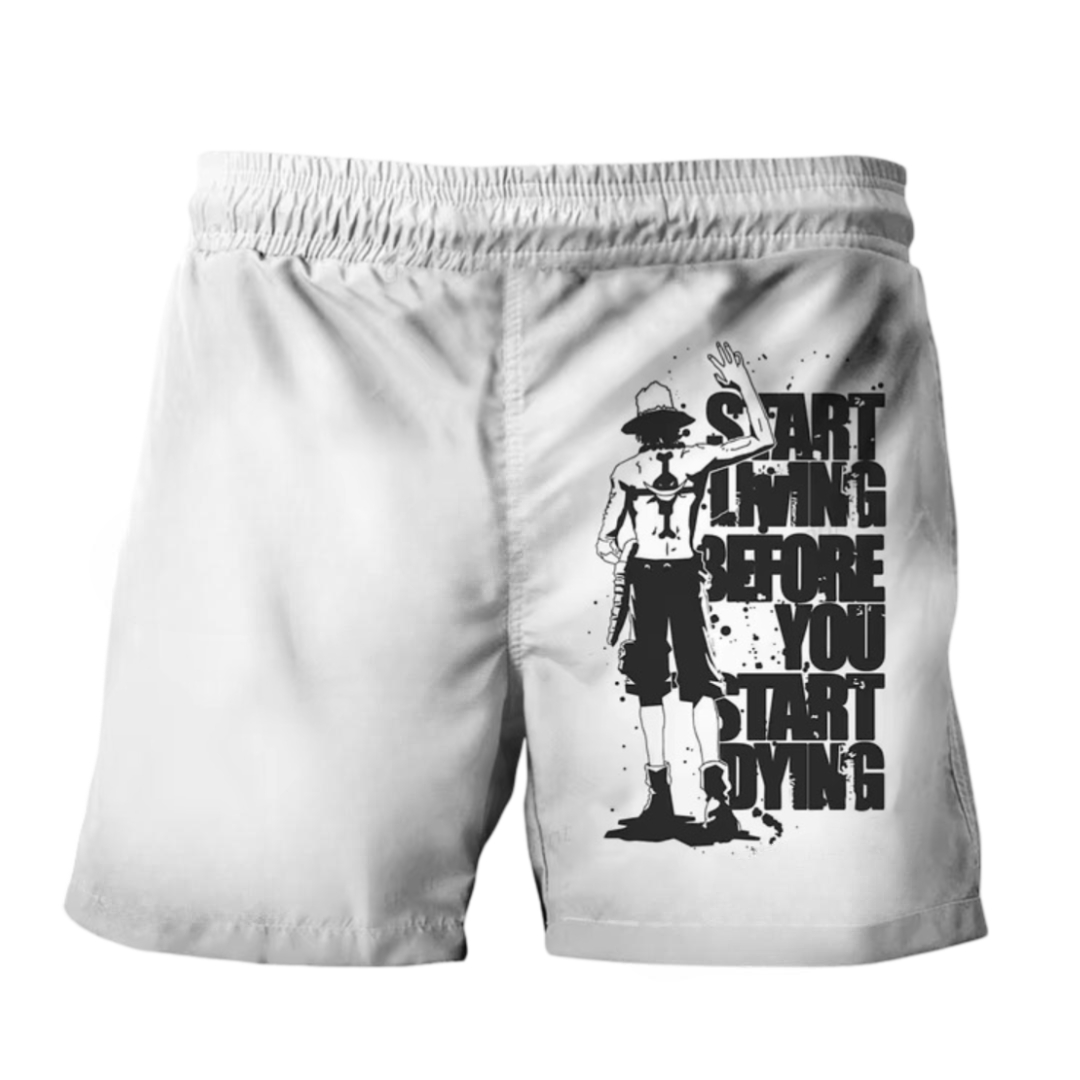 Anime One Piece Portgas D. Ace White Shorts Anime One Piece Portgas D. Ace White Shorts