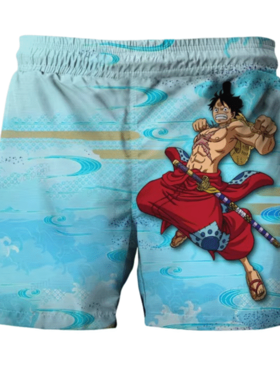 Anime One Piece Monkey D. Luffy Blue Shorts