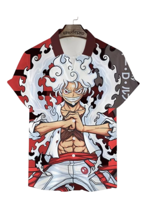 Anime One Piece Luffy Gear 5 Short Sleeve Summer T-Shirt