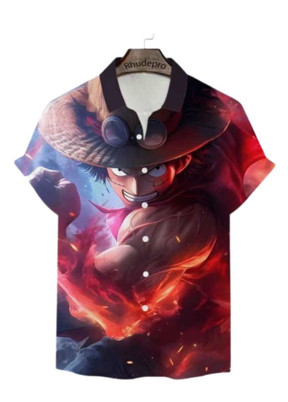 Anime One Piece Monkey D. Luffy Short Sleeve T-Shirt For Men
