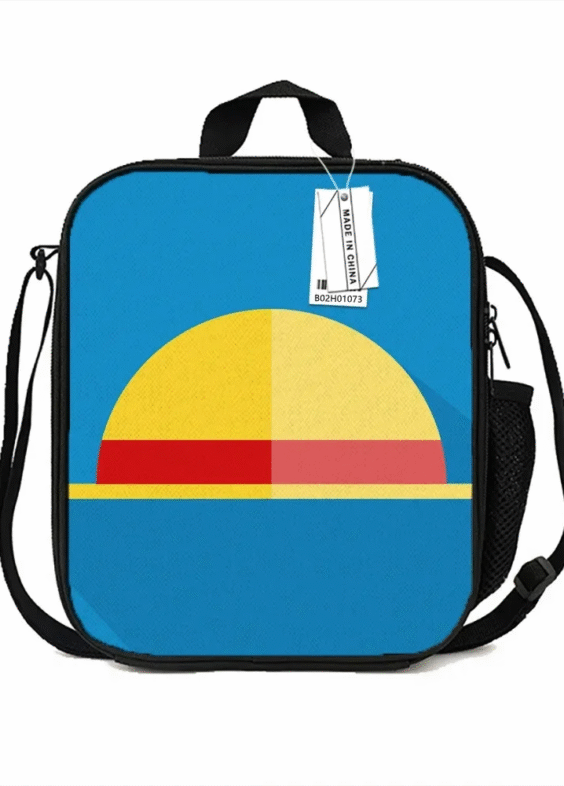 Anime One Piece Monkey D. Luffy Hat Insulated Lunch Bag
