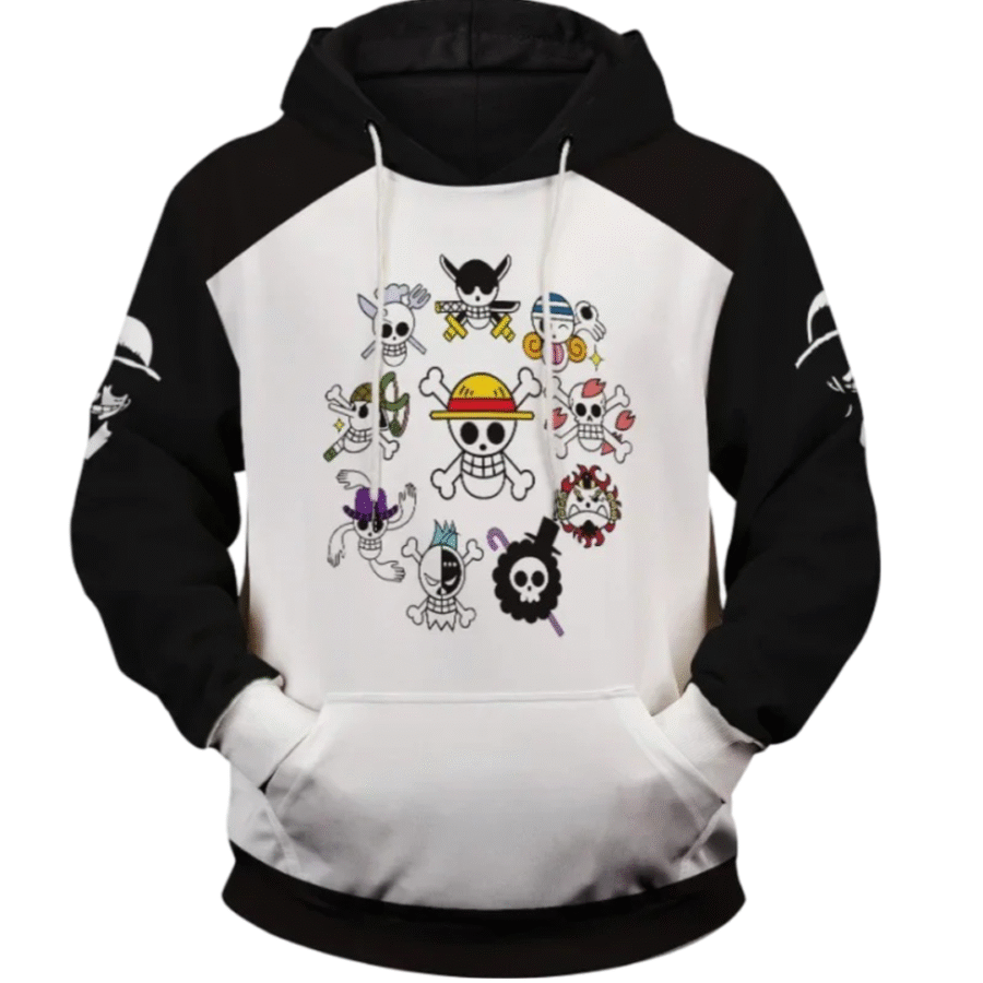 Anime One Piece Straw Hat Pirates Hoodie For Men Anime One Piece Straw Hat Pirates Hoodie For Men