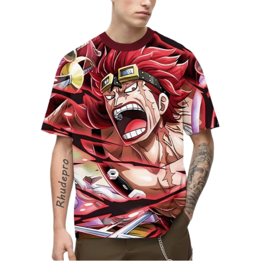 Anime One Piece Eustass Kid 3D Cosplay T-Shirt Anime One Piece Eustass Kid 3D Cosplay T-Shirt