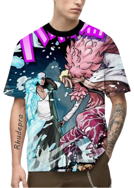 Anime One Piece Kuzan And Donquixote Doflamingo T-Shirt