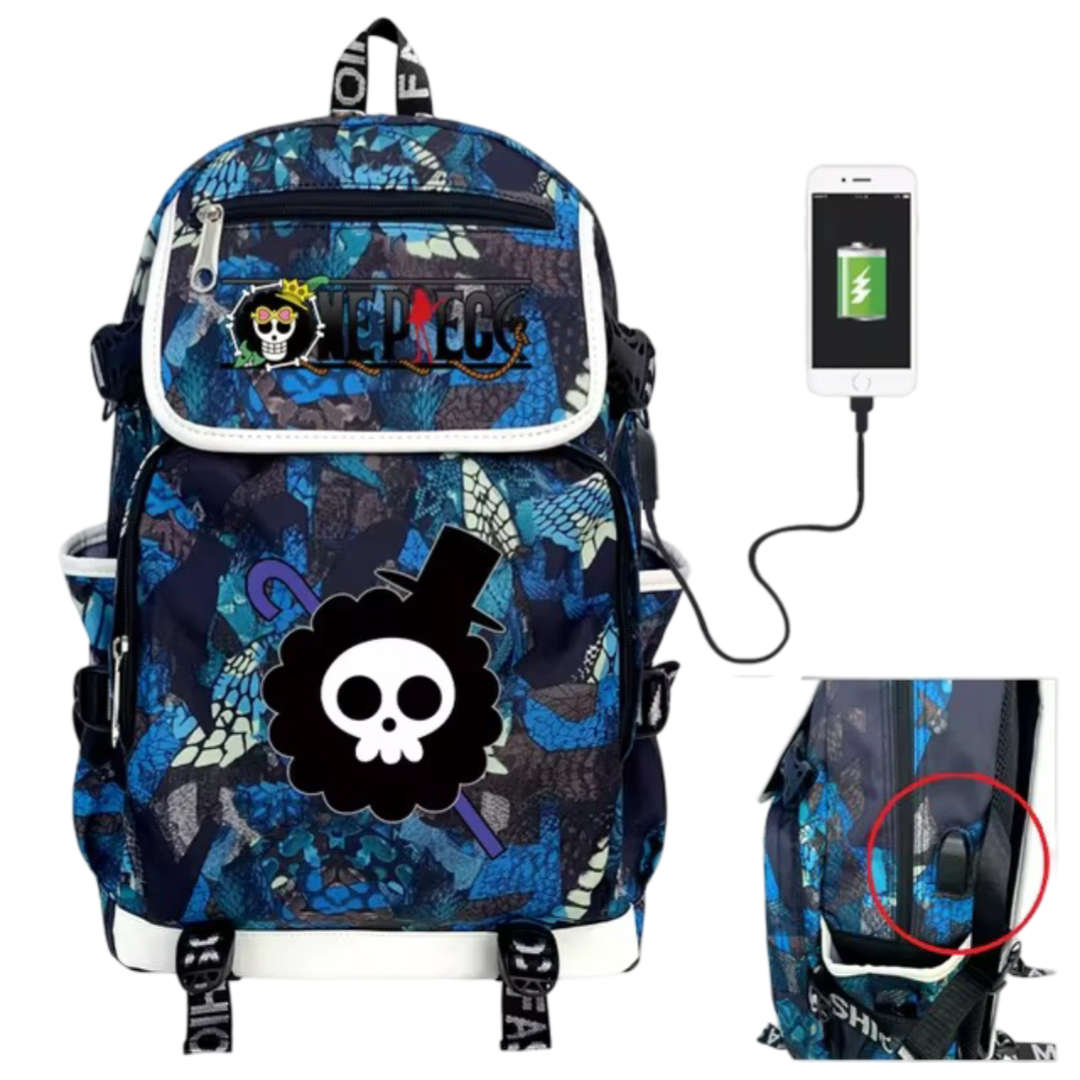 One Piece Anime Brook USB Charging Backpack One Piece Anime Brook USB Charging Backpack