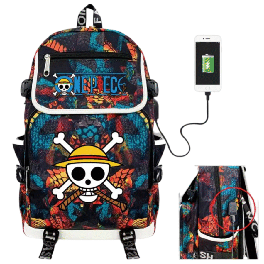 Anime One Piece Monkey D. Luffy USB Charging Backpack Anime One Piece Monkey D. Luffy USB Charging Backpack