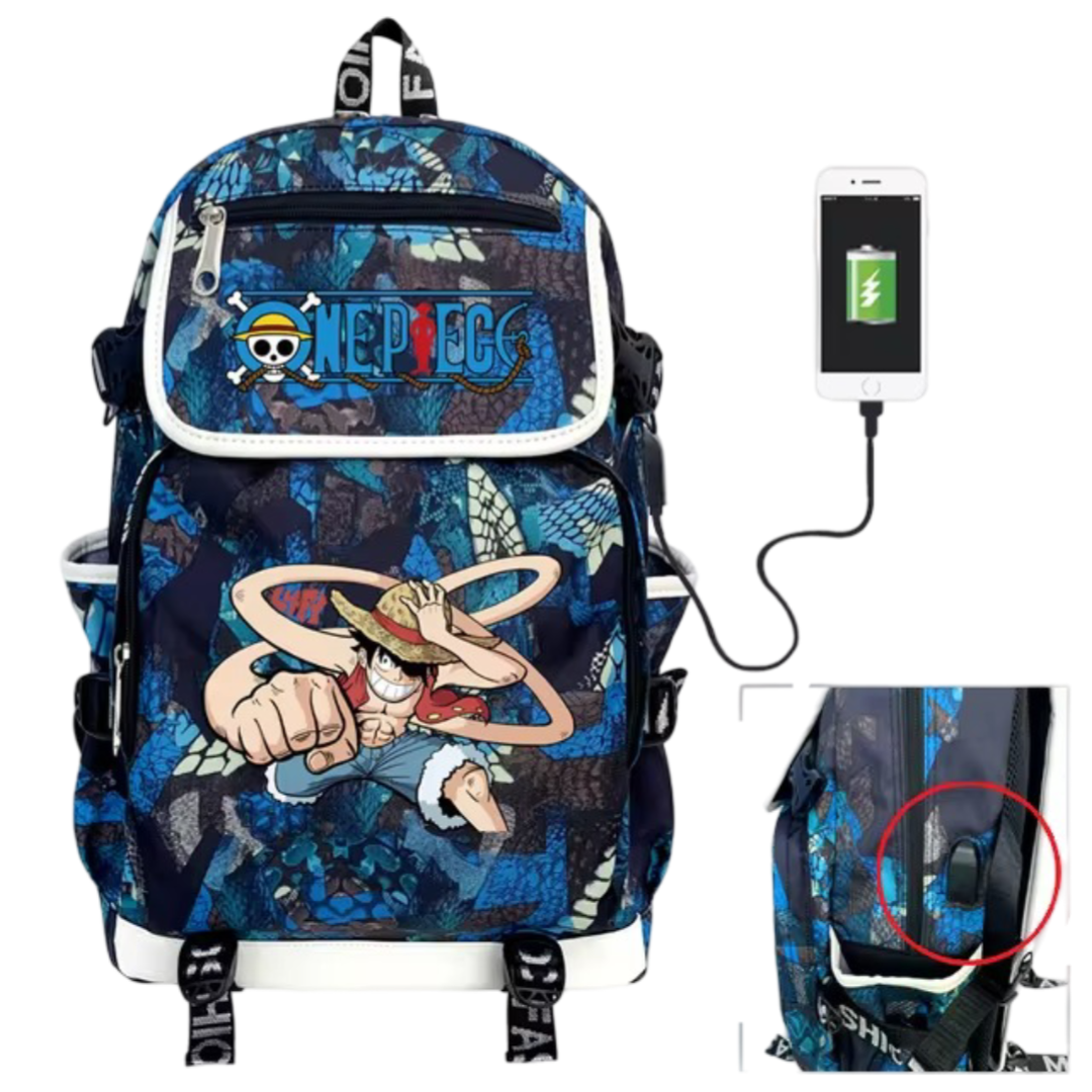 One Piece Anime Monkey D. Luffy USB Charging Backpack One Piece Anime Monkey D. Luffy USB Charging Backpack